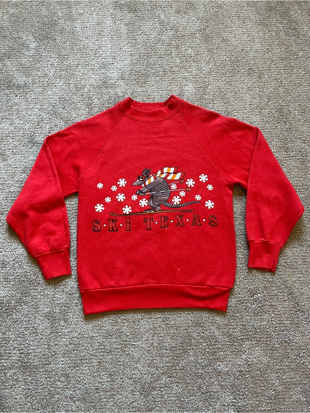 VTG 80’s Armadillo Ski Texas Red Crewneck Sweate